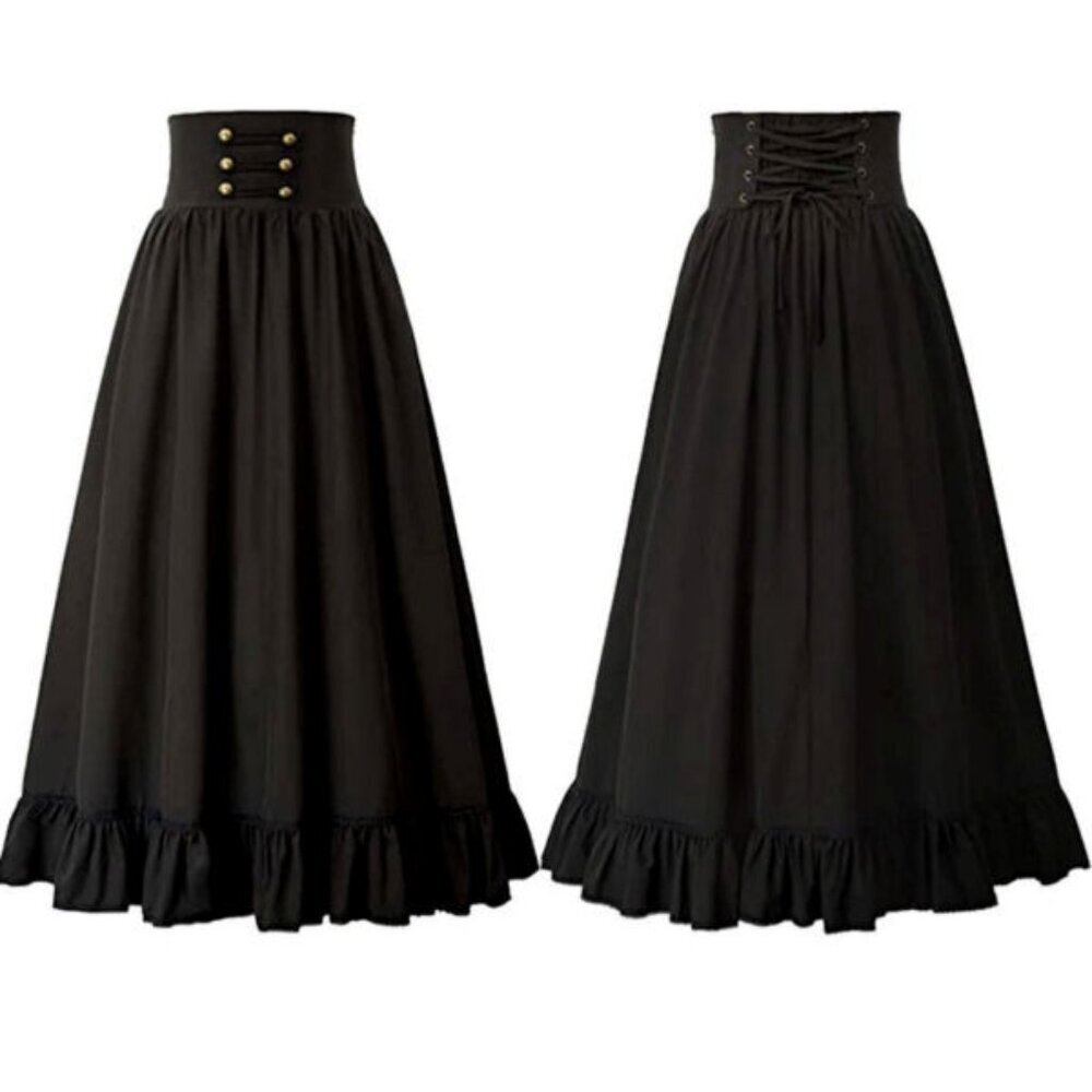 Scarlet Darkness Maxi Skirt Size XL Corset Victorian Witchy Steampunk Baddie Emo - Picture 9 of 9
